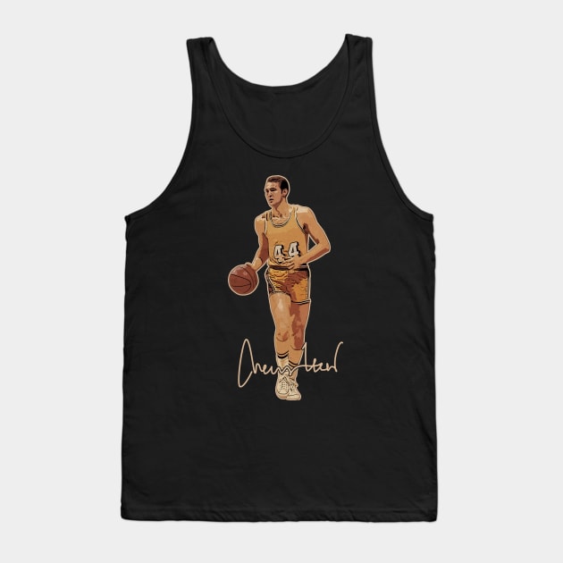 Jerry West Mr Clutch Basketball Legend Signature Vintage Retro 80s 90s Bootleg Rap Style Tank Top by CarDE